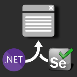 .NET Core + Selenium logo steering a web browser window