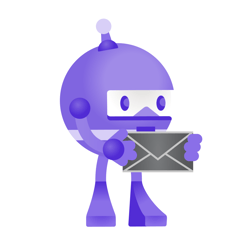 .NET Bot holding a letter