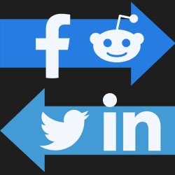 Social Media Logo's in front of arrows