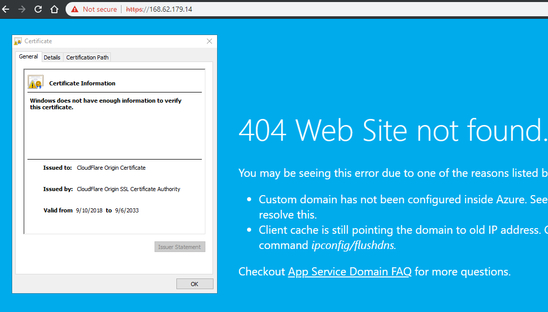 Azure App Service Cloudflare Certificate