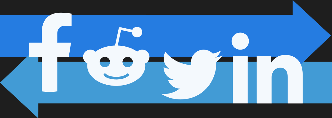 Social Media Logo's in front of arrows
