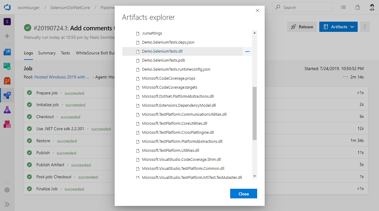 Azure DevOps Continous Integration Build Artifact