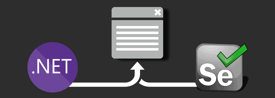 .NET Core + Selenium logo steering a web browser window