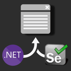 .NET Core + Selenium logo steering a web browser window