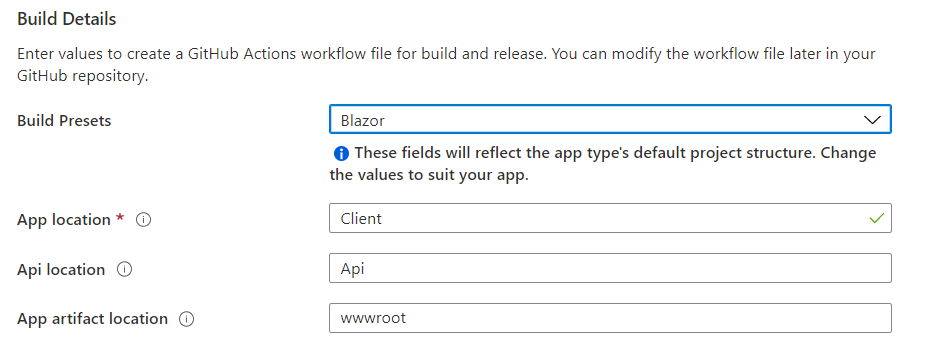 Azure Static Web App Build Details