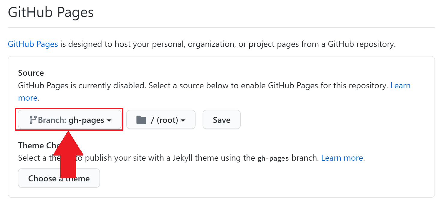 Screenshot of the &#x27;GitHub Pages&#x27; section in the GitHub Repository Settings