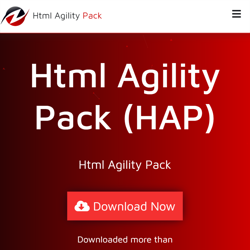 Screenshot of the HTML Agility Pack homepage