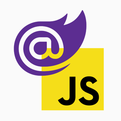 Blazor next to JavaScript logo
