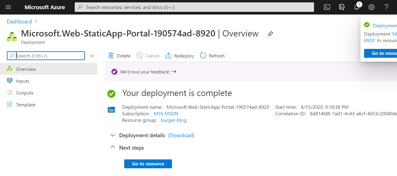 Azure Static Web Apps Deployment