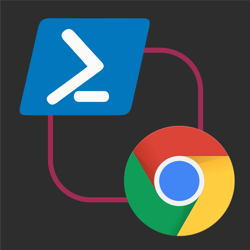 PowerShell logo and Google Chrome logo