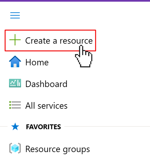 User clicks on the &quot;Create a resource&quot; link in the Azure Portal navigation