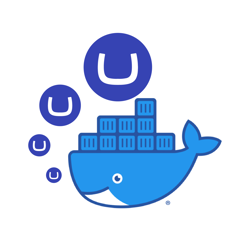 Umbraco logo and Docker logo