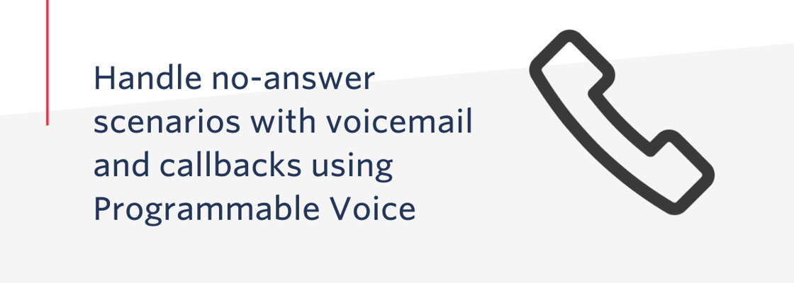 Phone icon next to title: Handle no-answer scenarios with voicemail and callbacks using Programmable Voice